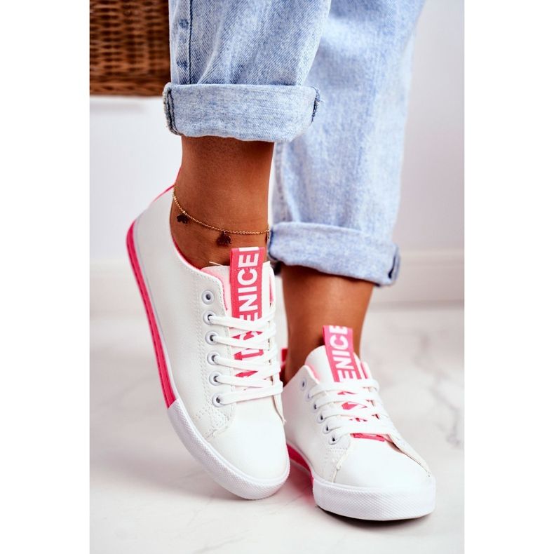 PS1 Baskets Classiques Femme Fuchsia Ville blanche 1