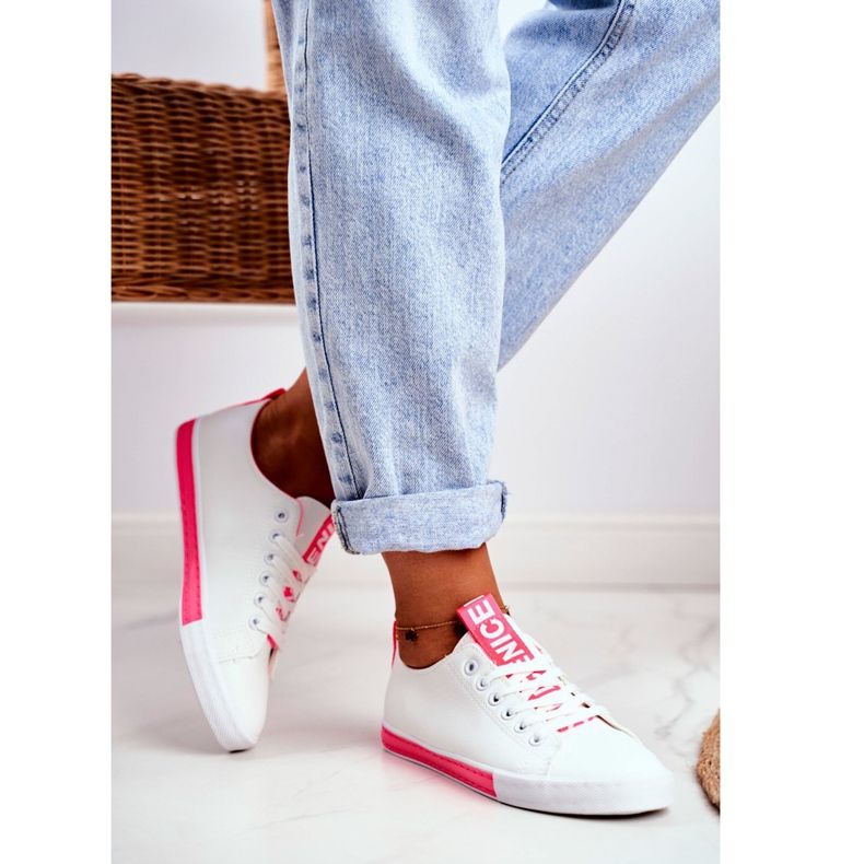 PS1 Baskets Classiques Femme Fuchsia Ville blanc 2