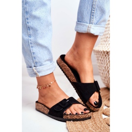 BUGO Chaussons Femme Boucle Ajustement Noir Rosaline 1