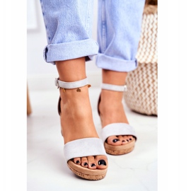 PS1 Sandales Femme Sur Compensée Gris MarryMe 2
