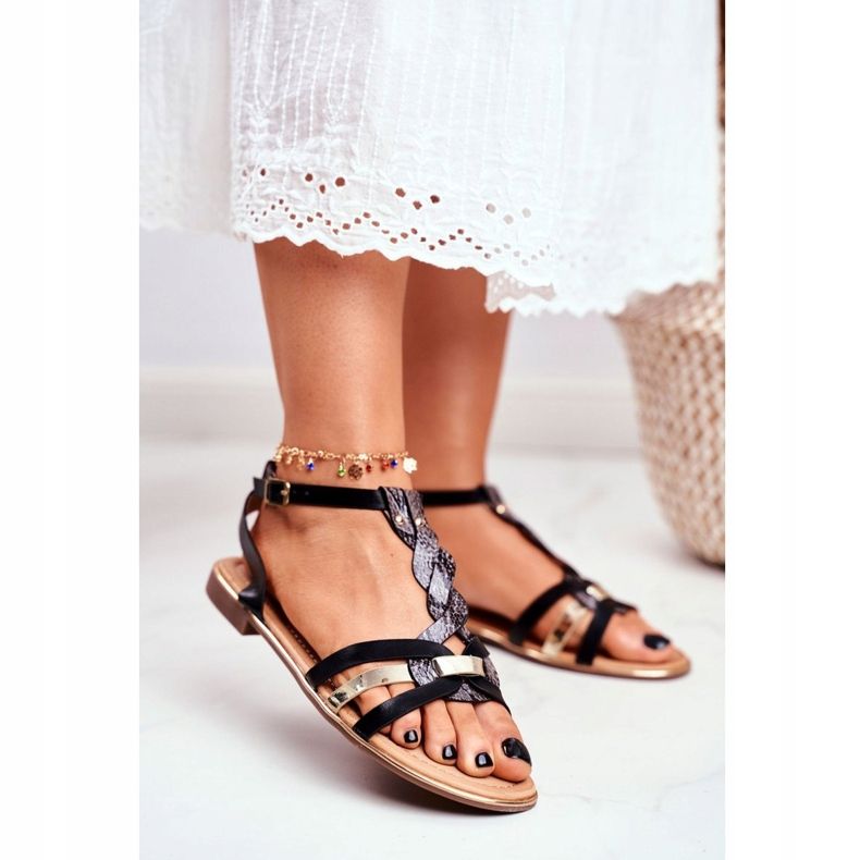 PS1 Sandales pour femmes Elegant Black Snake Brooke le noir 1