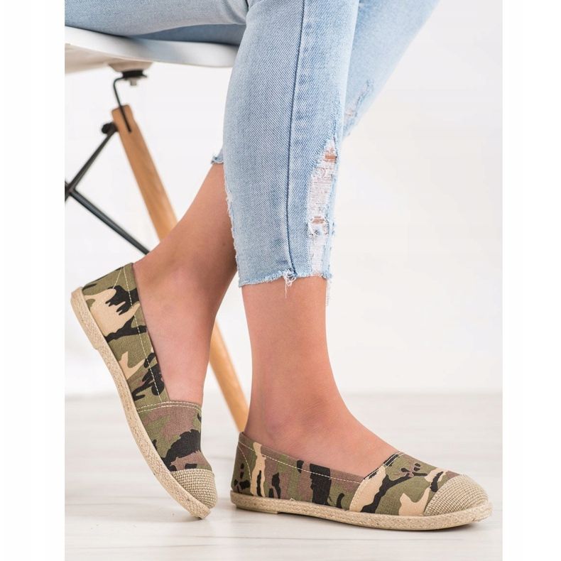 Espadrilles à la mode Moro brun vert 2