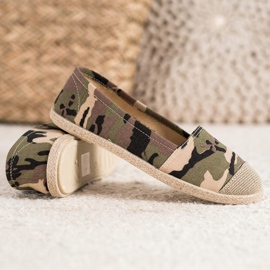 Espadrilles à la mode Moro brun vert 1