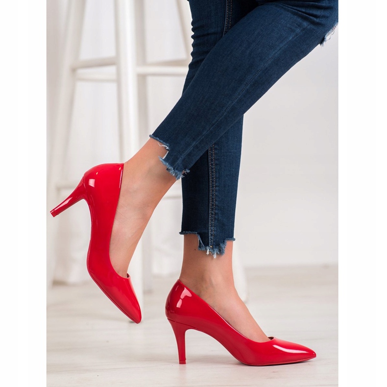 Gogo Escarpins avec cuir écologique rouge 1 Gogo Escarpins avec cuir écologique rouge 1