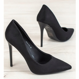 Small Swan Escarpins en daim noir 1