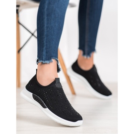SHELOVET Chaussures Noires Avec Cristaux le noir 2