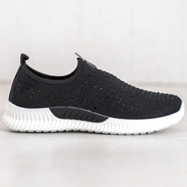 SHELOVET Chaussures Noires Avec Cristaux le noir 1
