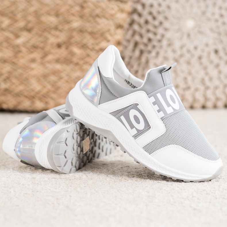 Seastar Slipons sur la plate-forme d'amour blanche gris 1