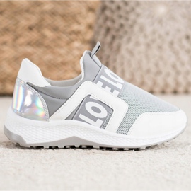 Seastar Slipons sur la plate-forme d'amour blanc gris 2