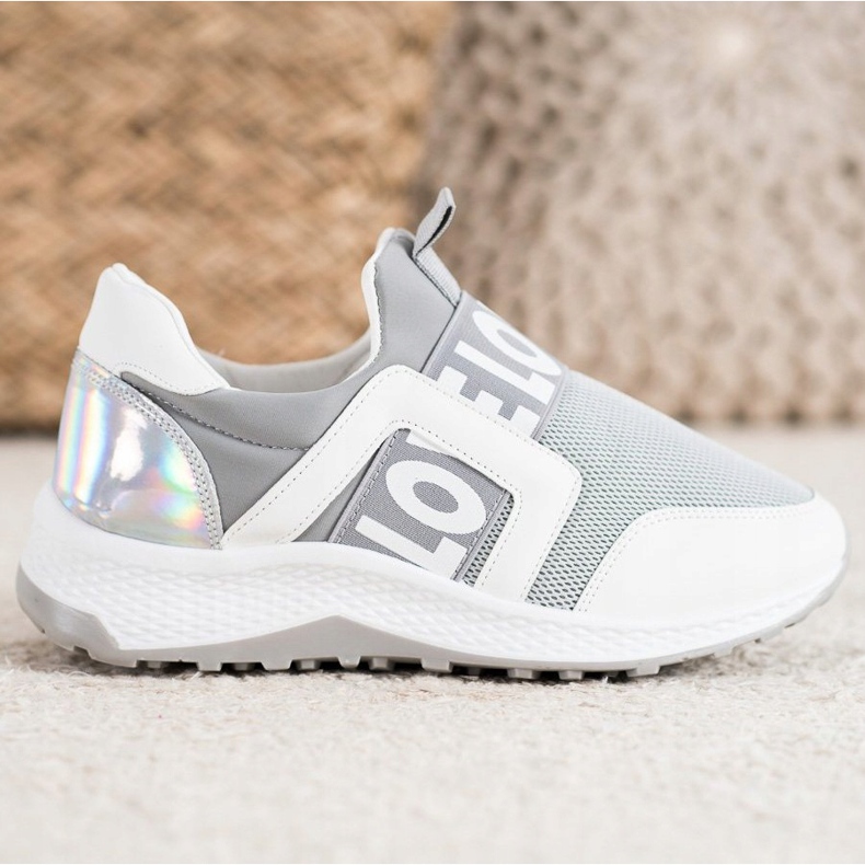 Seastar Slipons sur la plate-forme d'amour blanche gris 2