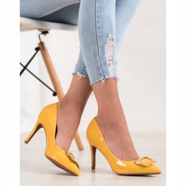 Fama Escarpins à boucle décorative jaune 3