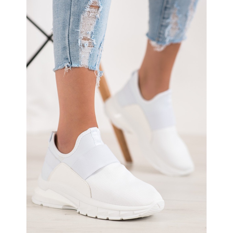 SHELOVET Baskets de sport à enfiler blanc 2