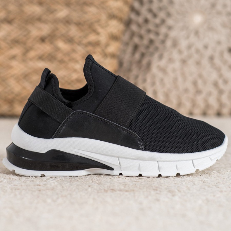 SHELOVET Baskets de sport à enfiler noir 1