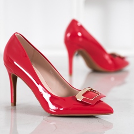 Fama Escarpins à boucle décorative rouge 1