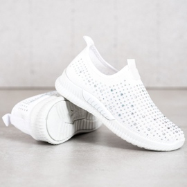 SHELOVET Chaussures Blanches Avec Cristaux 2