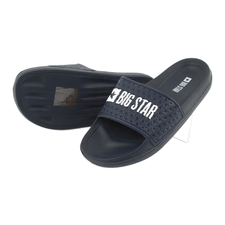 Big Star Les tongs de mousse garçons pour la plage bleu marine GG374802 blanc 2