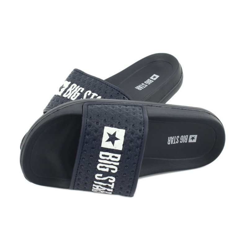 Big Star Les tongs de mousse garçons pour la plage bleu marine GG374802 blanc 3