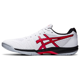 Chaussure de squash Asics Gel Blade 7 M 1071A029-101 blanche rouge 1