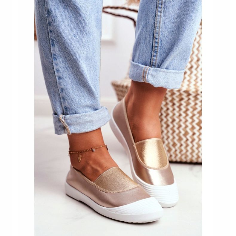 LU BOO Baskets Slip On Slip-on Doré Baskets Justy 2