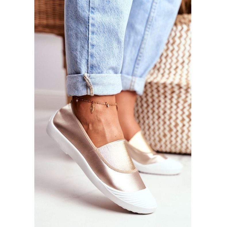 LU BOO Baskets Slip On Slip-on Doré Baskets Justy 1