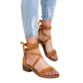 Sandales nouées brun 1
