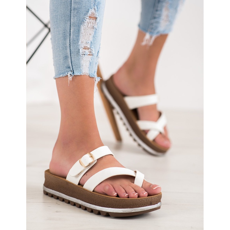 Comer Pantoufles Sur La Plateforme De La Mode blanche 2