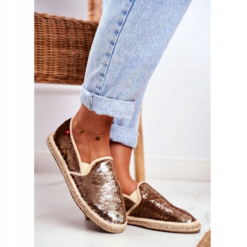 Espadrilles Femme Big Star Iridescent Sequins Or DD274A161 d'or 1