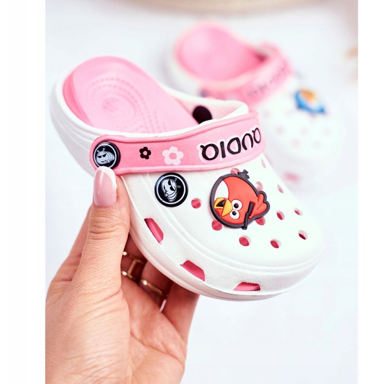 Crooks en mousse pour enfants Oiseaux blancs AngryBirds blanche rose 2