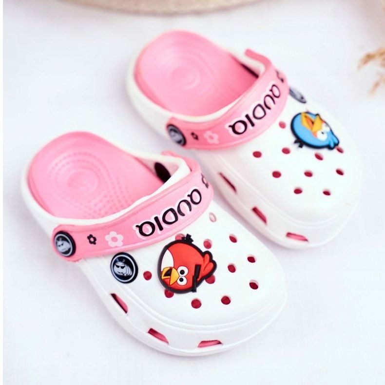 Crooks en mousse pour enfants Oiseaux blancs AngryBirds blanche rose 1