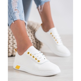 SHELOVET Baskets ajourées avec cuir écologique blanc 1