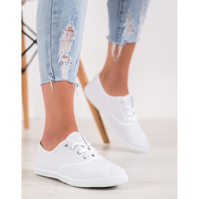 SHELOVET Baskets blanches claires 2