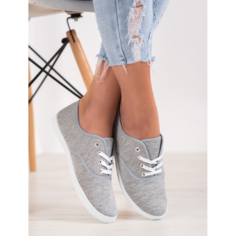 SHELOVET Baskets gris clair 1