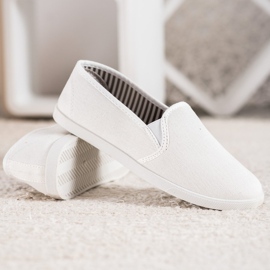 SHELOVET Baskets à enfiler confortables blanc 2