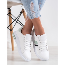 SHELOVET Baskets avec empiècements en daim blanche 1