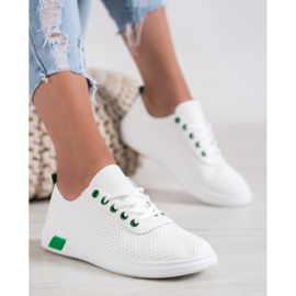 SHELOVET Baskets ajourées avec cuir écologique blanc 2