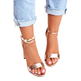 ADY Sandales Pour Femmes Sur Un Talon Haut Or Rose Anastasie d'or 2