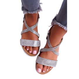 Sandales Pour Femmes Lu Boo Avec Cubic Zirconia 406-5 Argent Stella gris 2