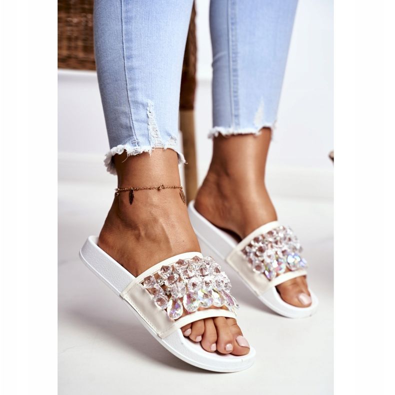 Chaussons Femme Lu Boo Crystals Blanc Bobbi 2