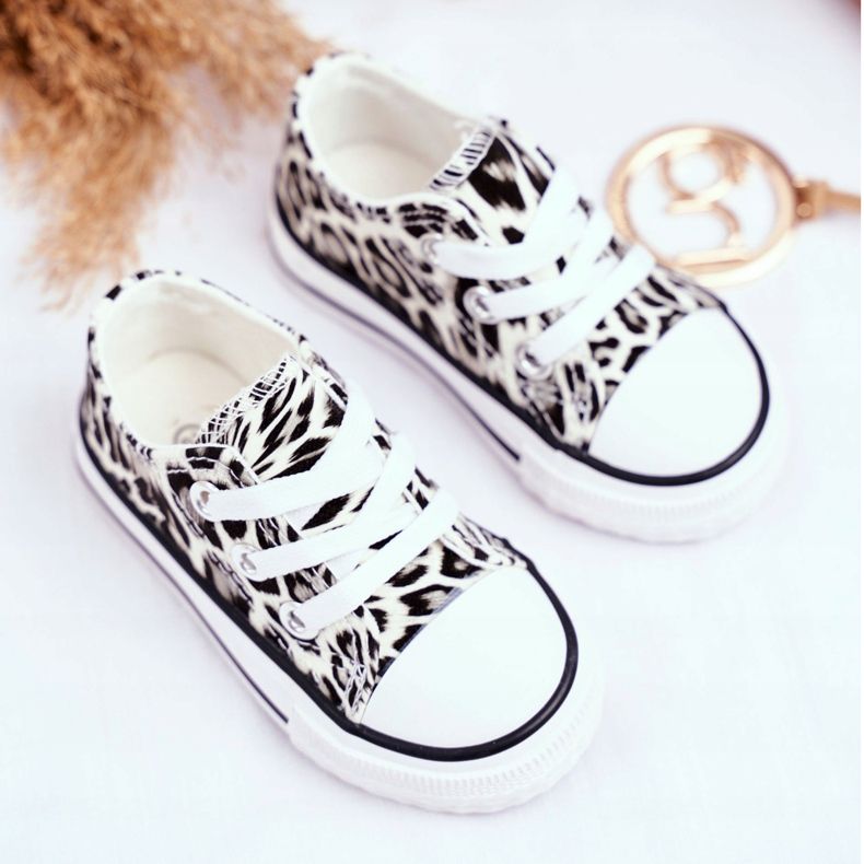 FRROCK Baskets Enfant Blanc Brillant Léopard Berni brun brun 2