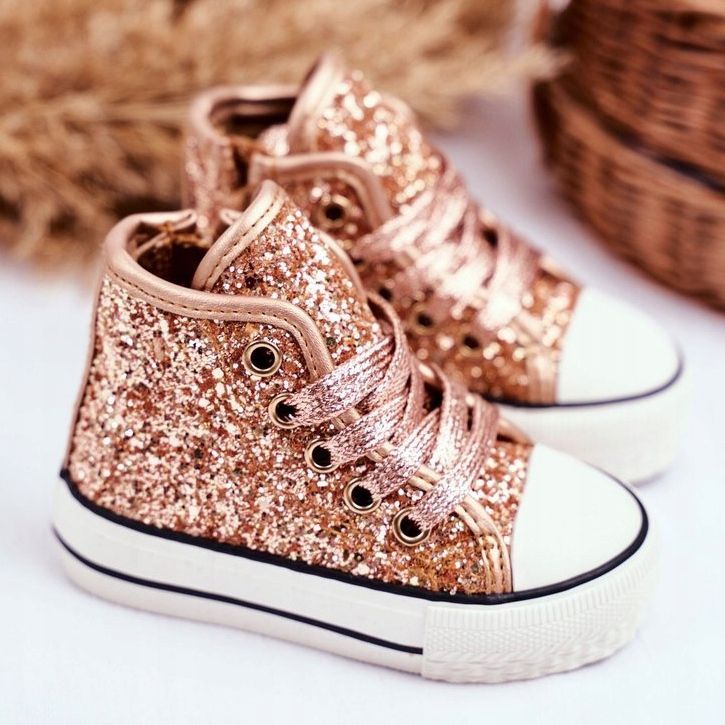 FRROCK Baskets pour enfants High Shiny Golden Ally doré 2