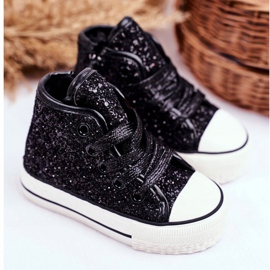 FRROCK Baskets Enfant Shiny High Black Ally le noir 1