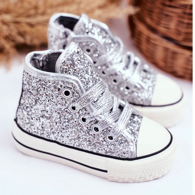 FRROCK Baskets pour enfants High Shiny Silver Ally argent 2 FRROCK Baskets pour enfants High Shiny Silver Ally argent 2
