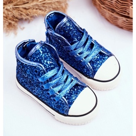 FRROCK Baskets Enfant High Shiny Blue Ally bleu bleu 1