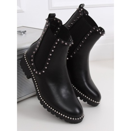Bottines Chelsea noires à clous noir NC826 Noir 2