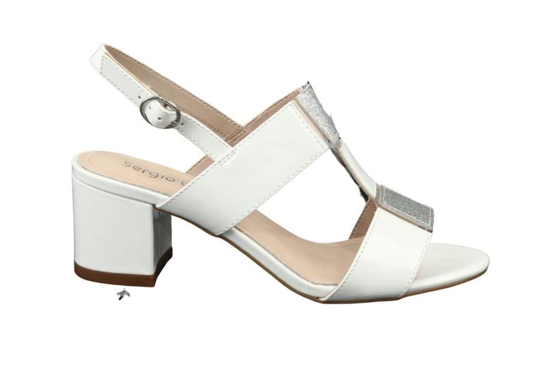 Sandales à talons bas Sergio Leone SK910 blanc gris 6