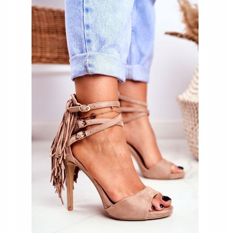 LU BOO Sandales Femme Sur A Talon Haut Gladiateur Beige Carnaval 1 LU BOO Sandales Femme Sur A Talon Haut Gladiateur Beige Carnaval 1