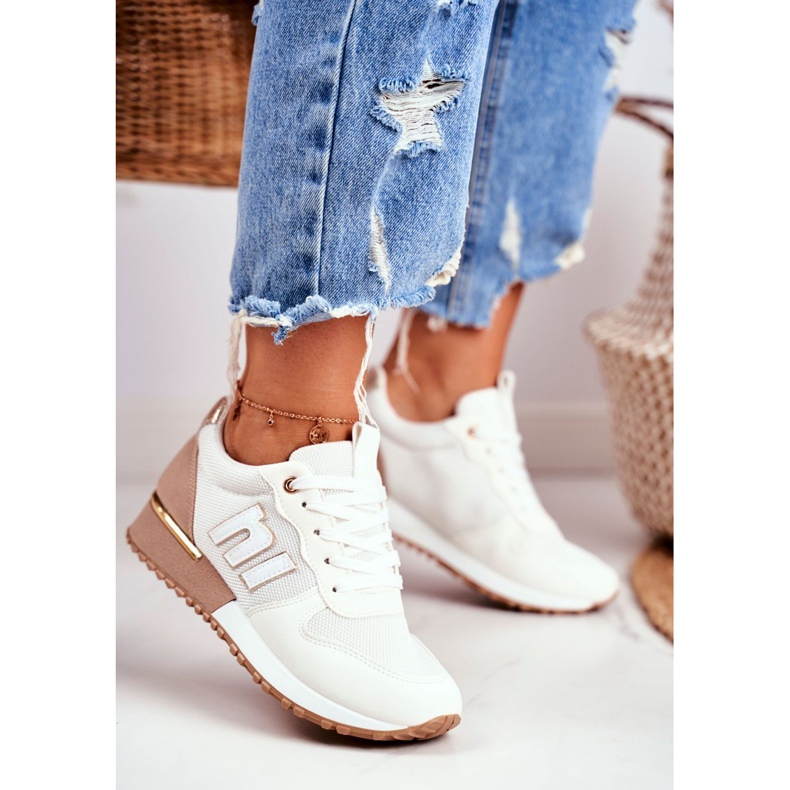 EVE Chaussures Sport Femme Beige Doré Maddie Elements 1