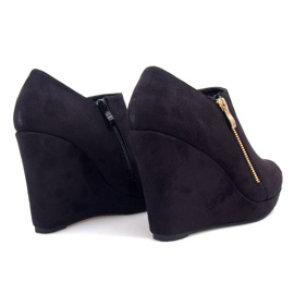 Bottes noires en daim sur un coin avec une fermeture à glissière Noir LM080 le noir 4
