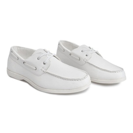 Mocassins Cuir à Lacets 1721 Blanc blanche 1