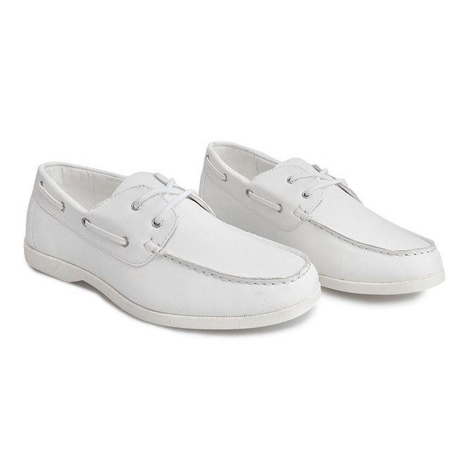 Mocassins Cuir à Lacets 1721 Blanc blanche 1 Mocassins Cuir à Lacets 1721 Blanc blanche 1